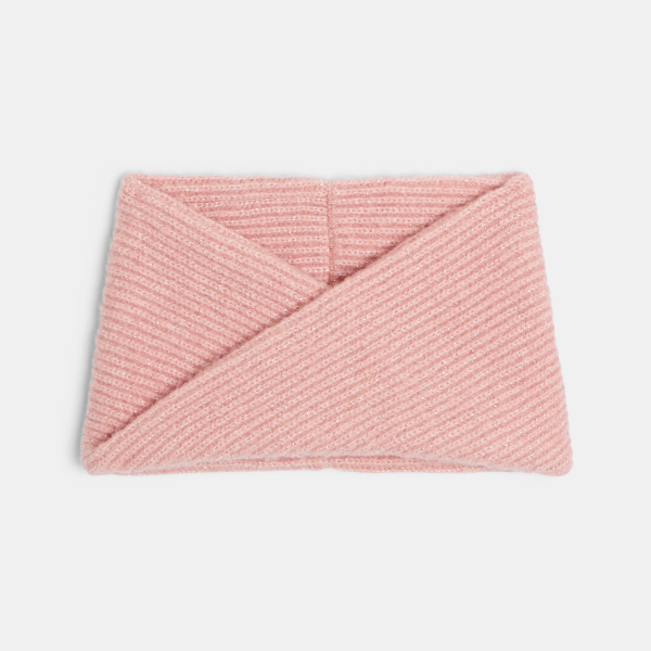 قبعة مضلعة متقاطعة باللون الوردي للفتيات